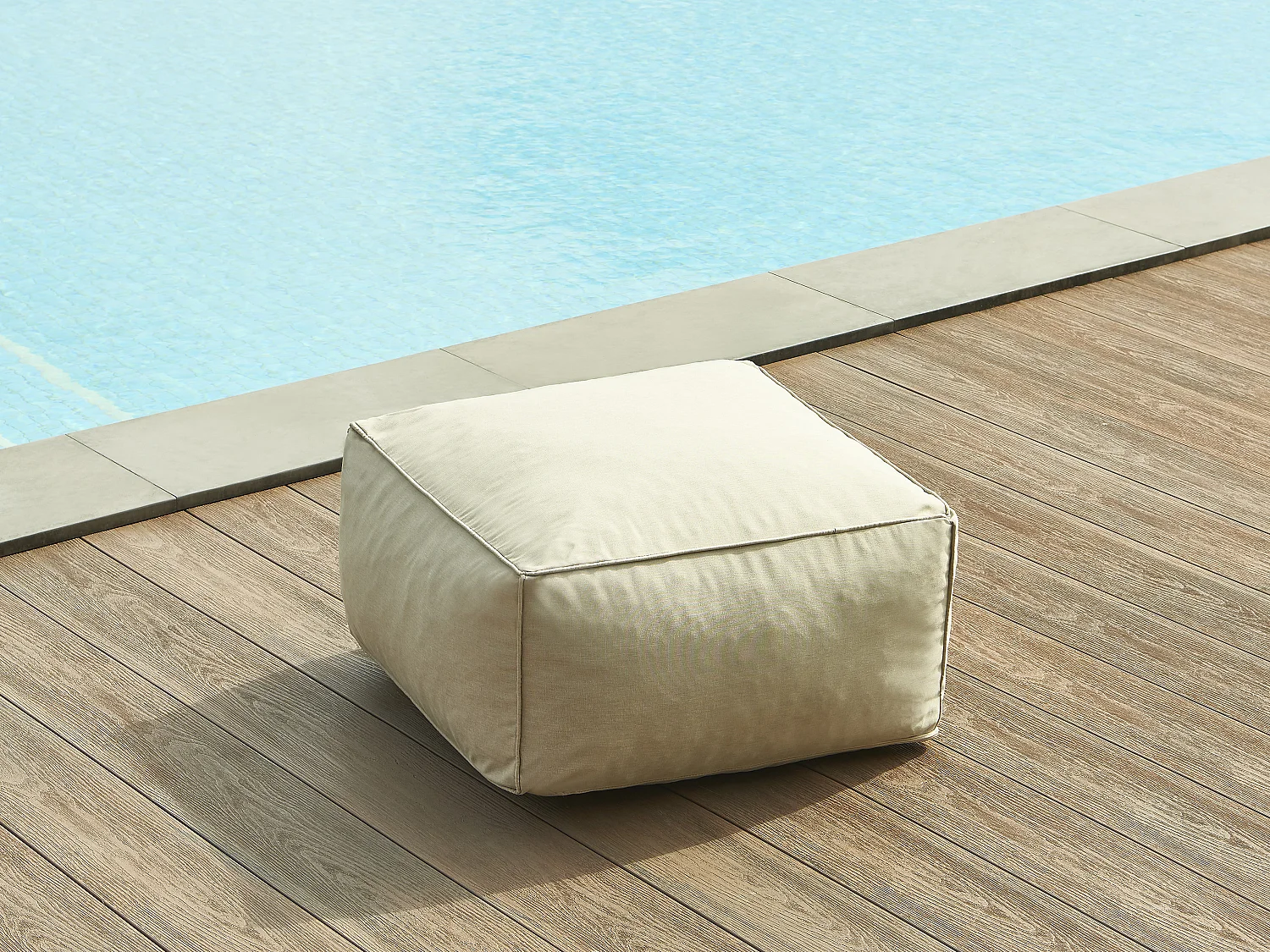 Gartenhocker - Stoff - Beige - NOUMARA von MYLIA