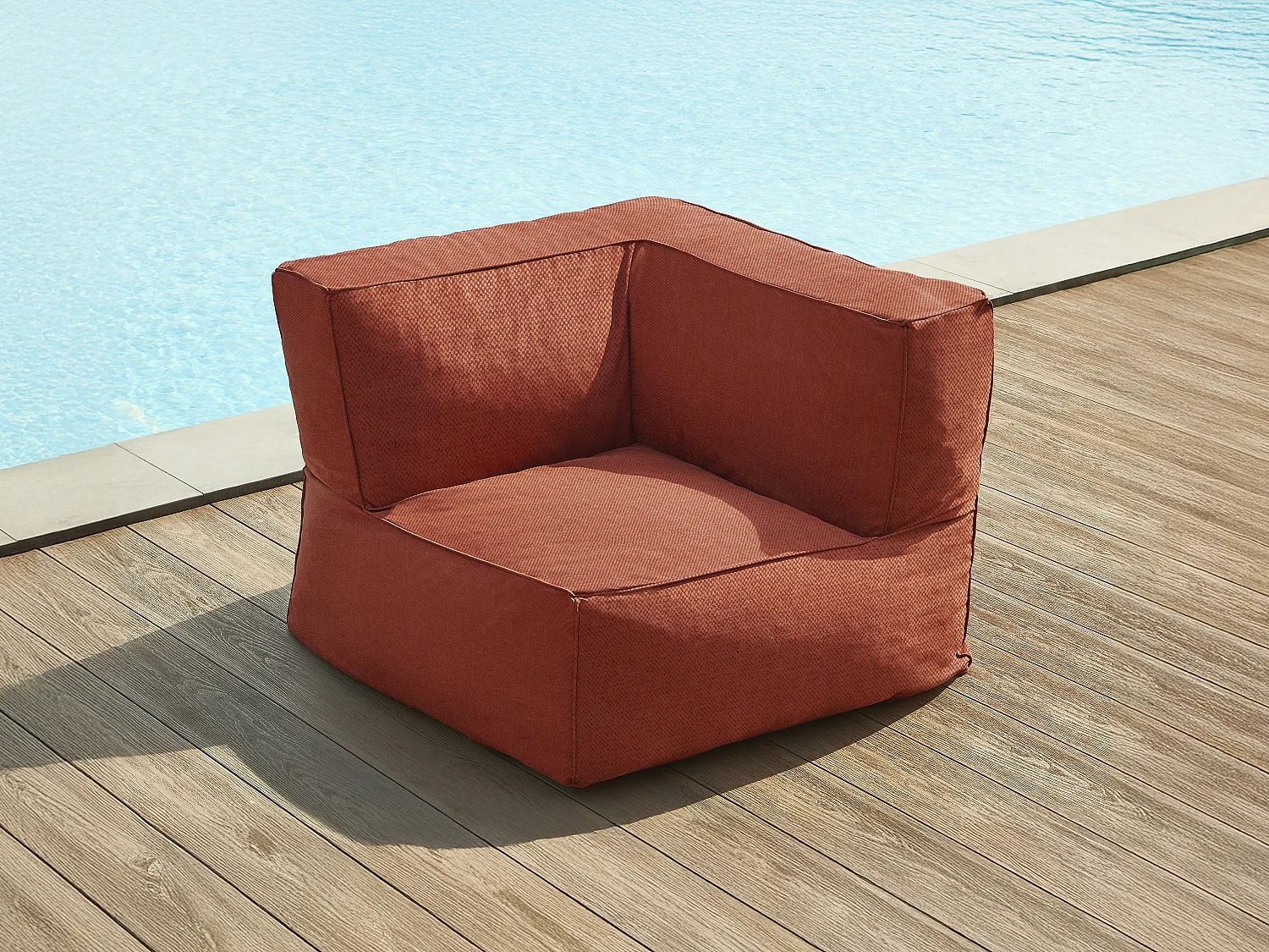 Sillón esquinero de jardín de tela - Terracota - NOUMARA de MYLIA