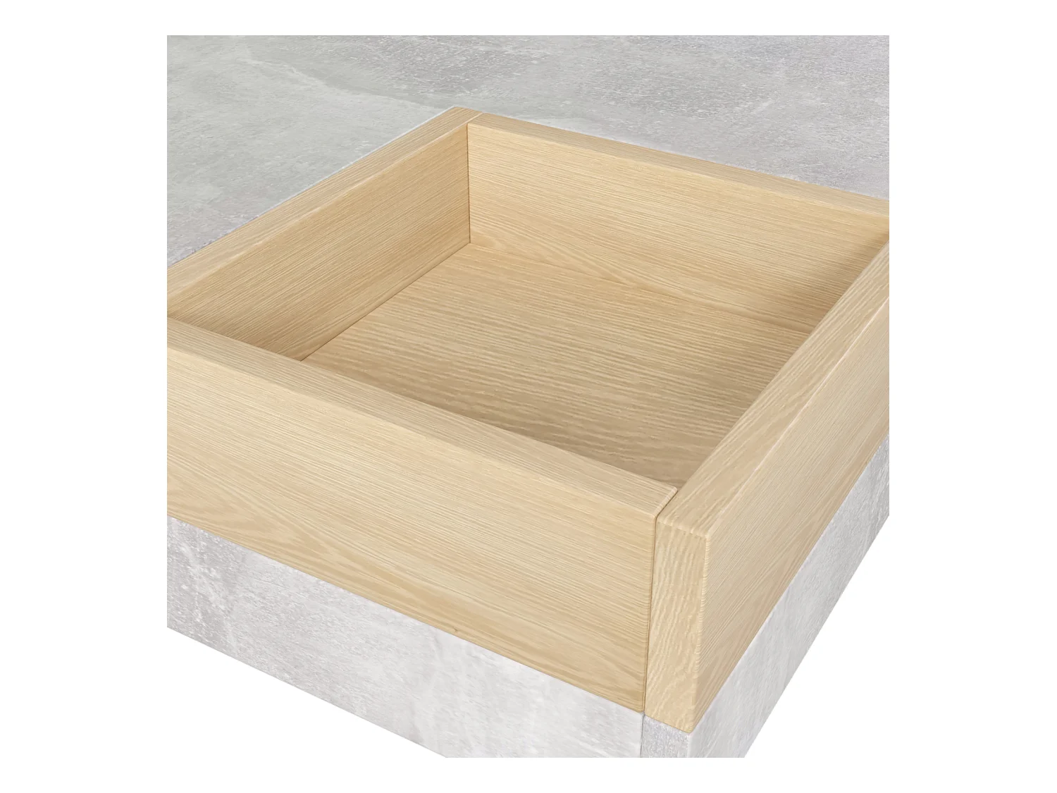 Quadratischer Couchtisch 72x72x30 cm, Wohnzimmertisch, Beistelltisch mit herausnehmbarer Aufbewahrungsbox, Farbe grau