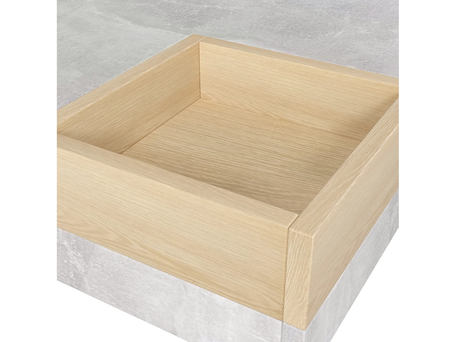 Vierkante salontafel 72x72x30 cm, salontafel, bijzettafel met uitneembare opbergdoos, grijze kleur