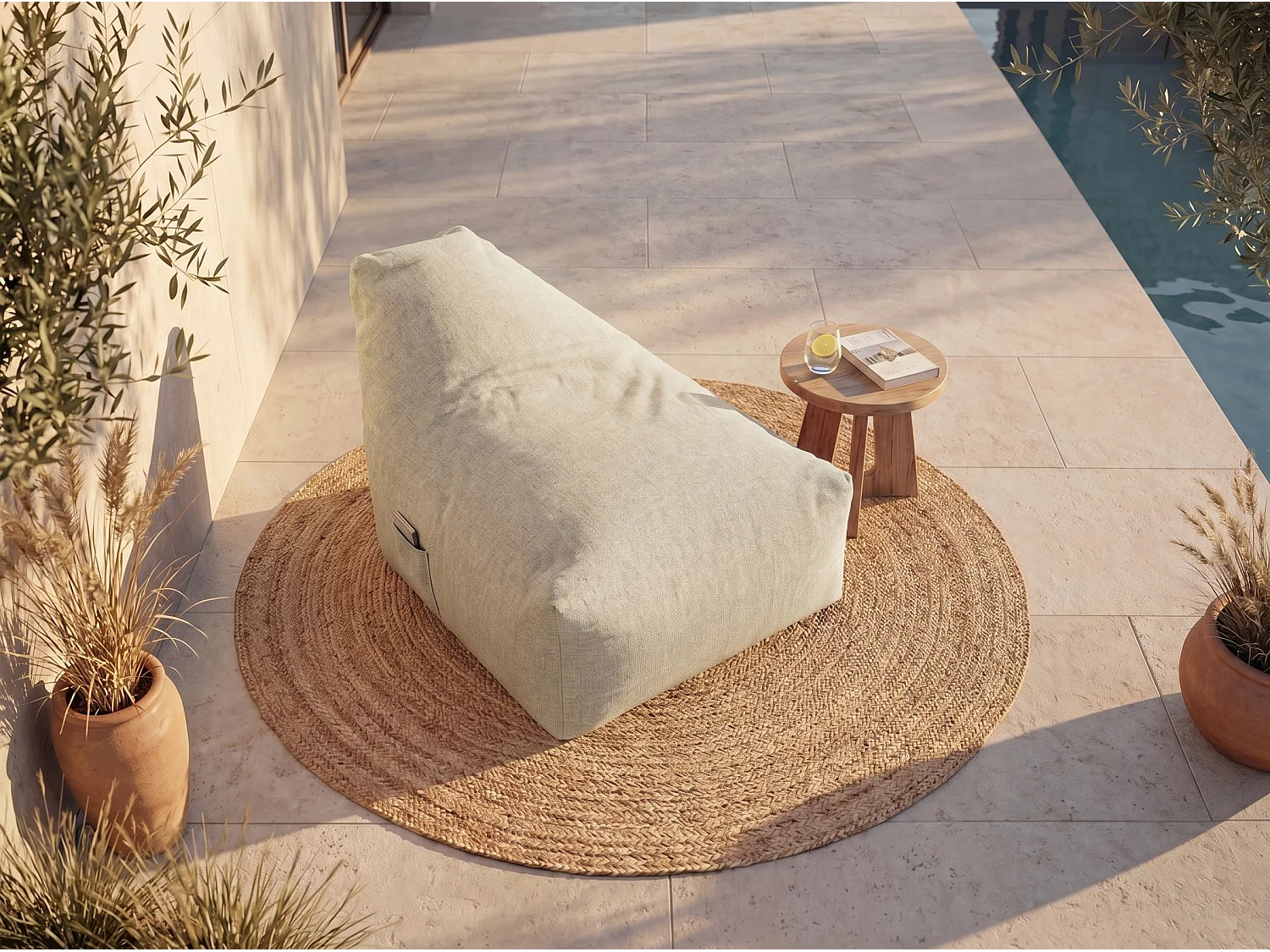 Gartensitzsack - Stoff - Beige - NOUMARA von MYLIA