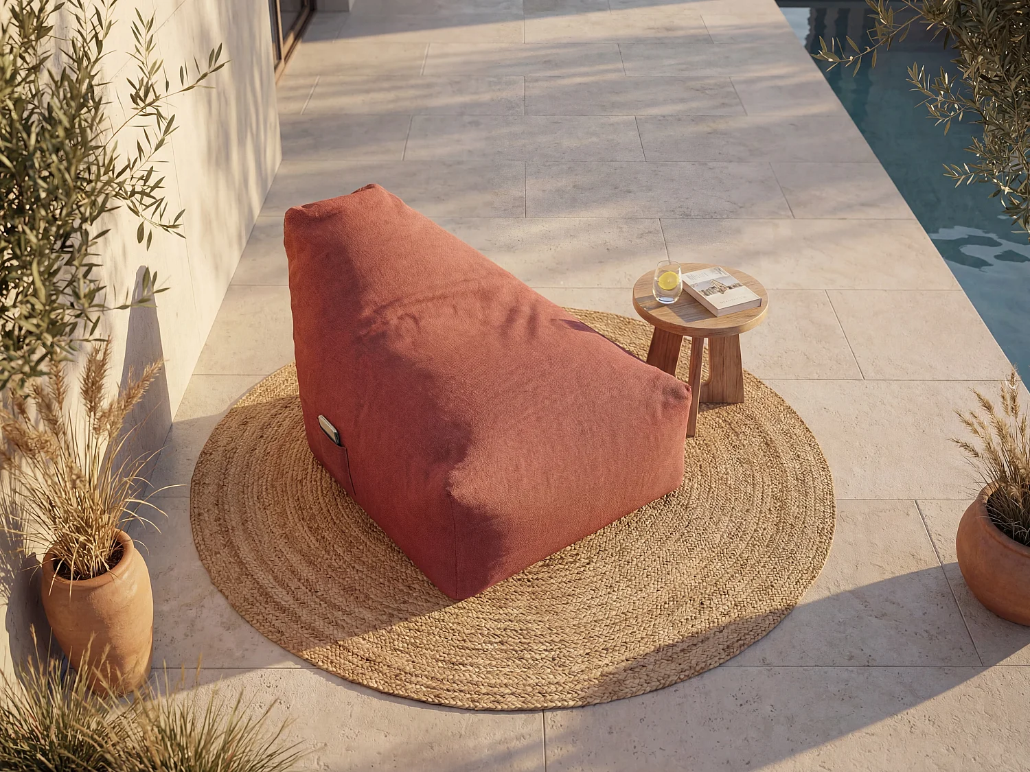 [KURUBI] Gartensitzsack - Stoff - Terracotta - NOUMARA von MYLIA