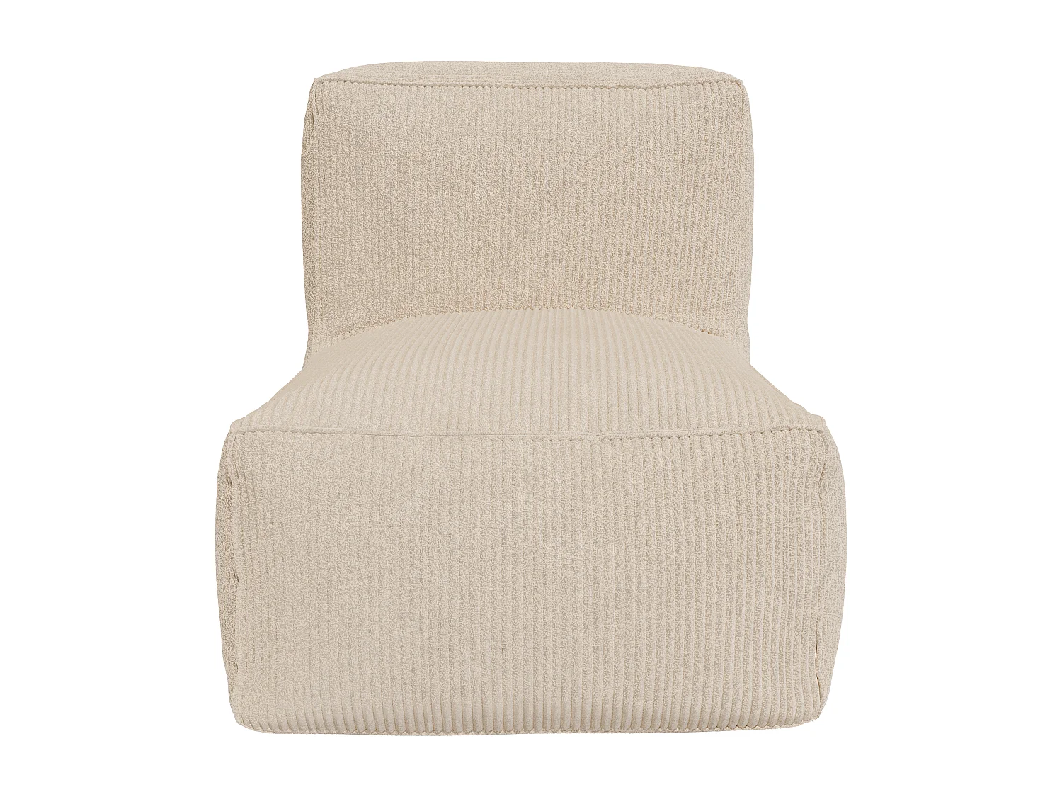 Fauteuil van beige ribfluweel NOUMARA