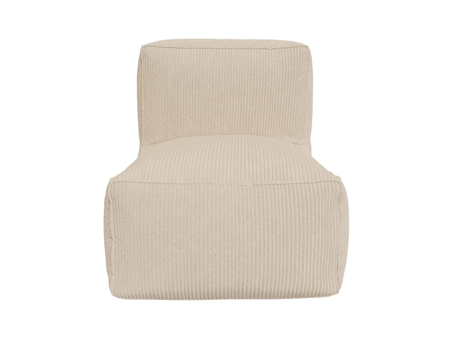 Fauteuil en velours côtelé beige NOUMARA