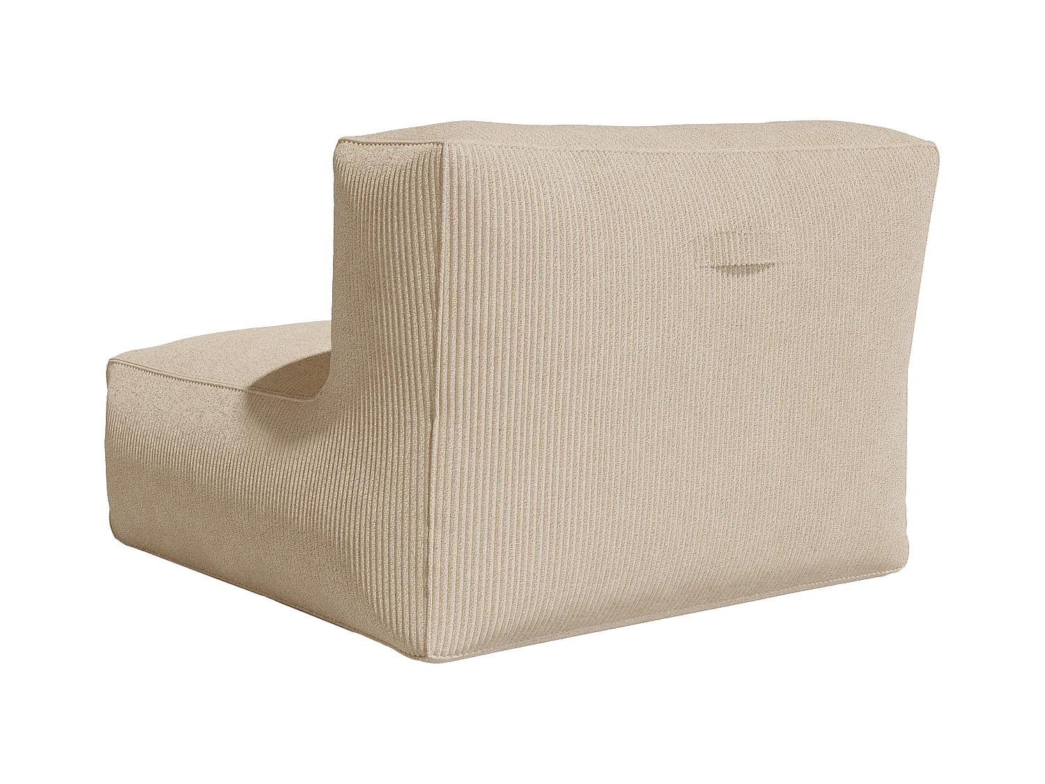 Fauteuil d'angle en velours côtelé beige NOUMARA