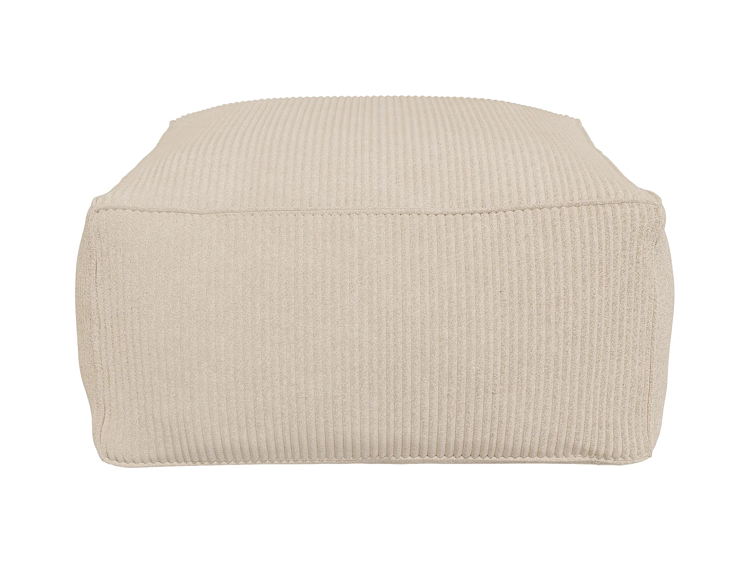 Pouf en velours côtelé beige NOUMARA