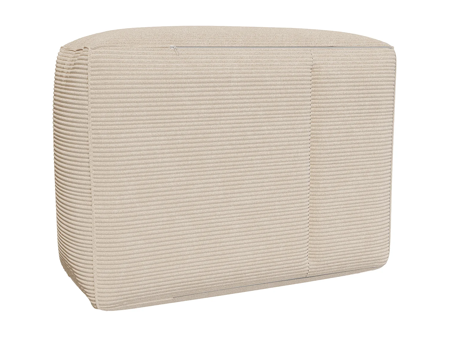 Pouf en velours côtelé beige NOUMARA