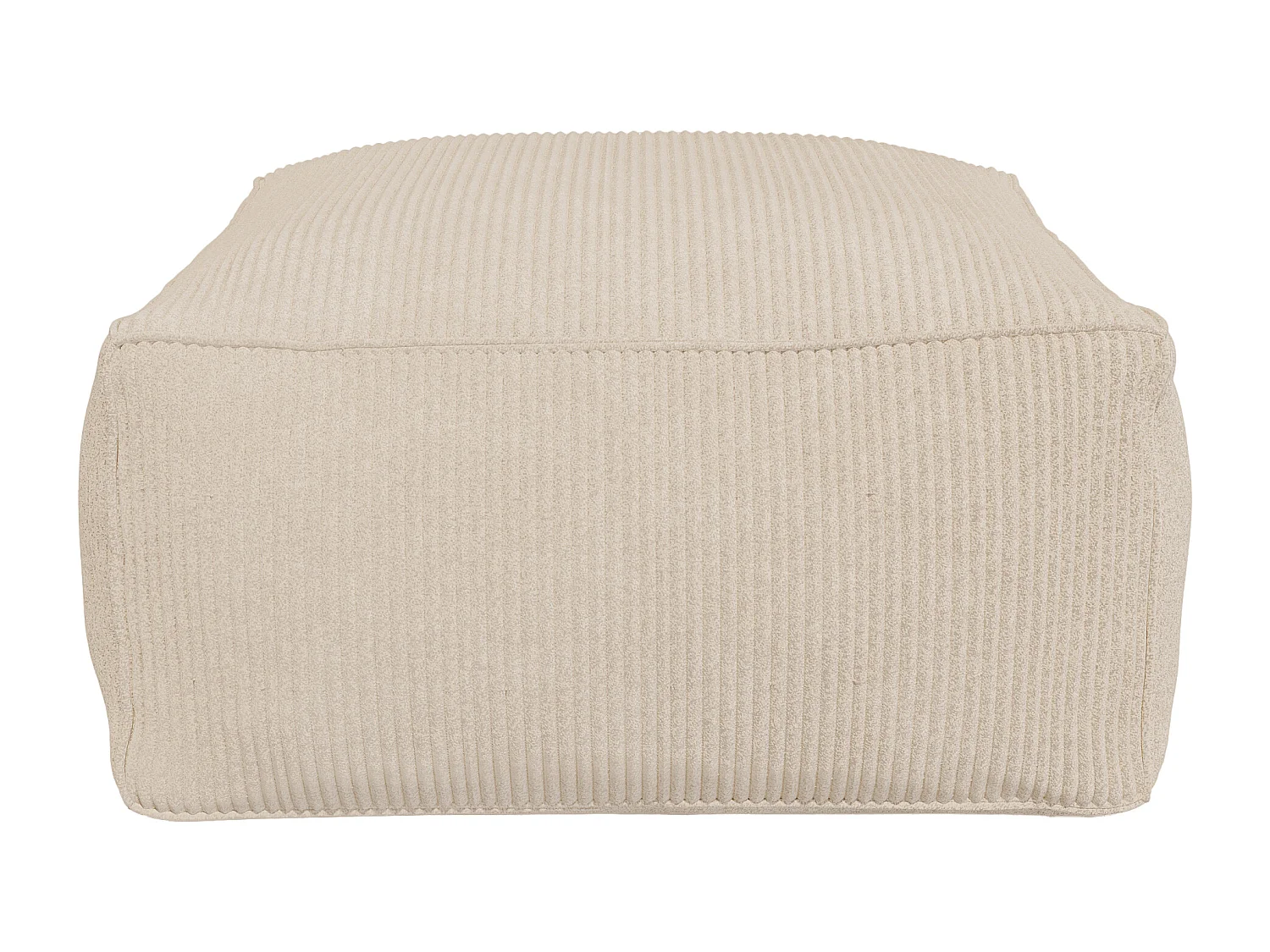 Pouf en velours côtelé beige NOUMARA