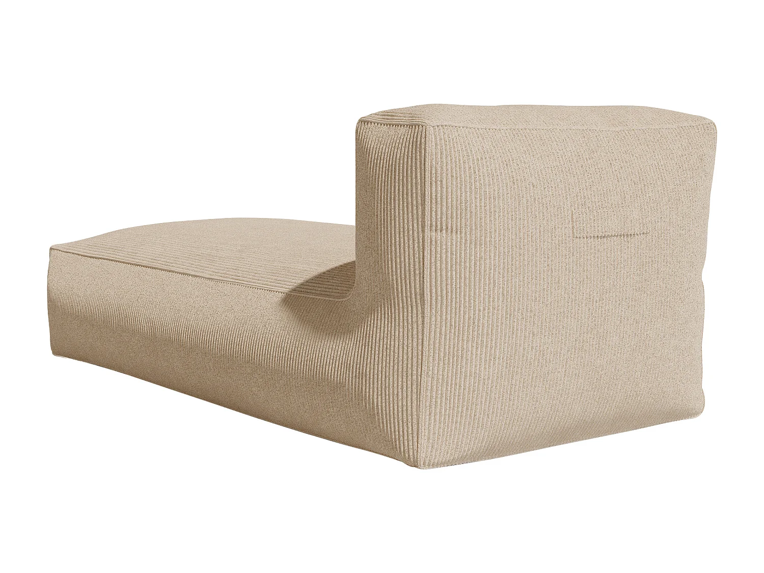Chaise longue van beige ribfluweel NOUMARA