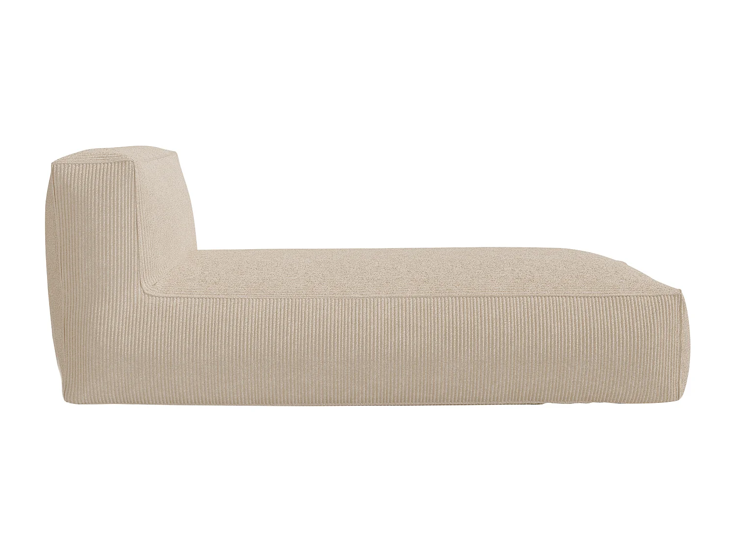 Chaise longue van beige ribfluweel NOUMARA