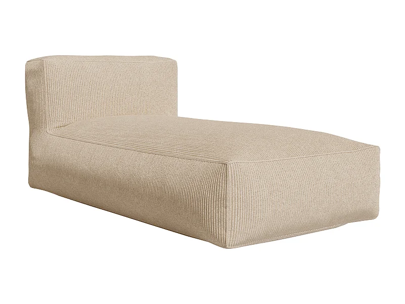 Chaise longue van beige ribfluweel NOUMARA