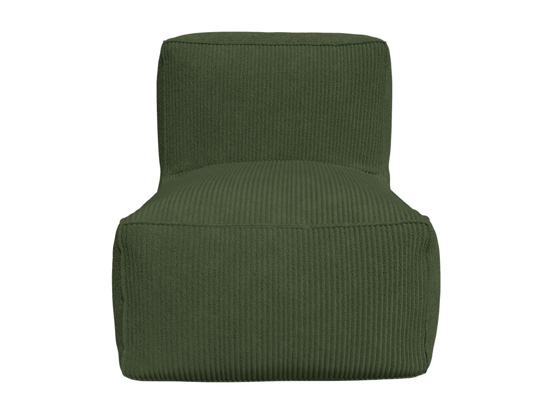 vente unique Fauteuil en velours côtelé vert NOUMARA