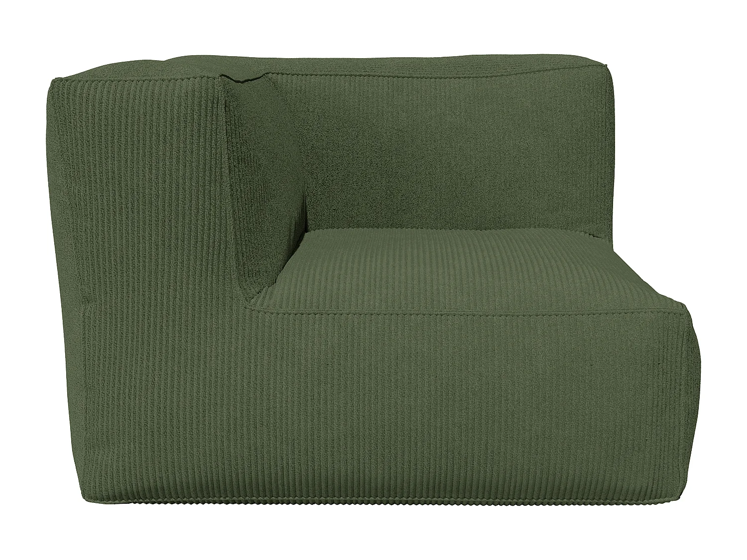 Fauteuil d'angle en velours côtelé vert NOUMARA