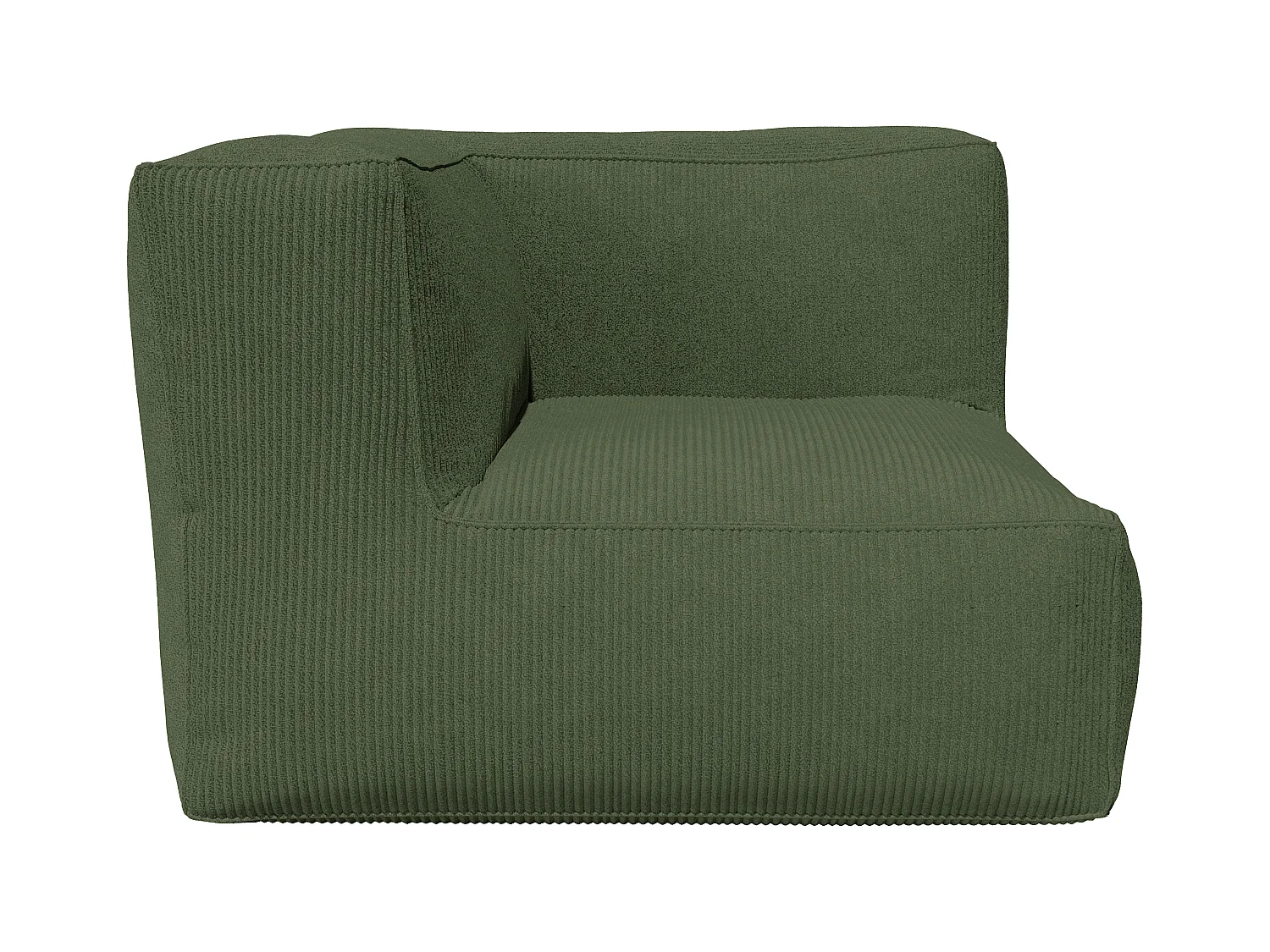 Fauteuil d'angle en velours côtelé vert NOUMARA