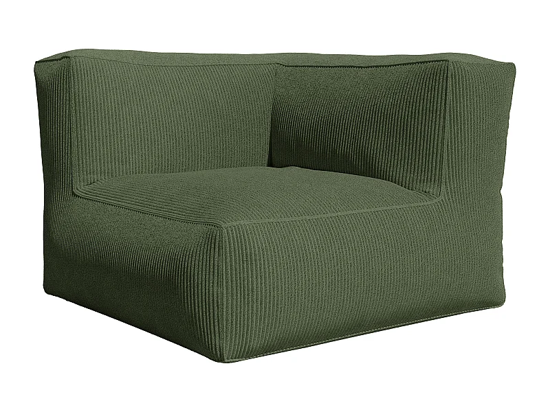 Fauteuil d'angle en velours côtelé vert NOUMARA