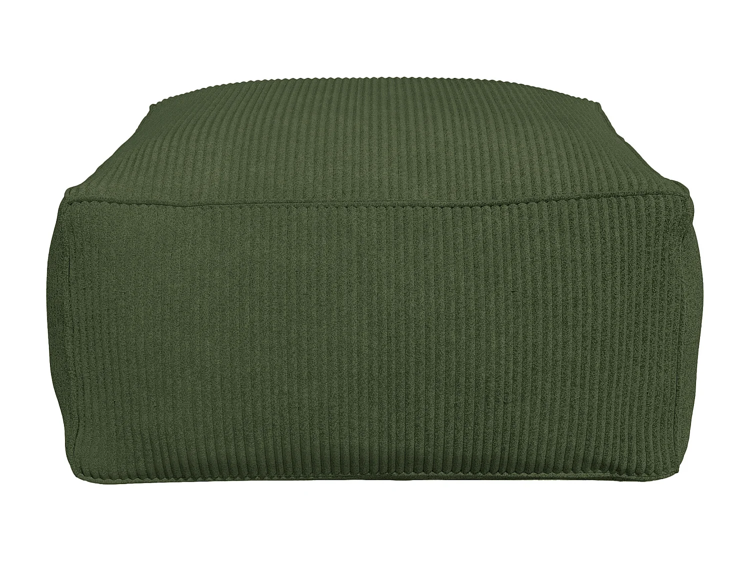 Poef van groen ribfluweel NOUMARA