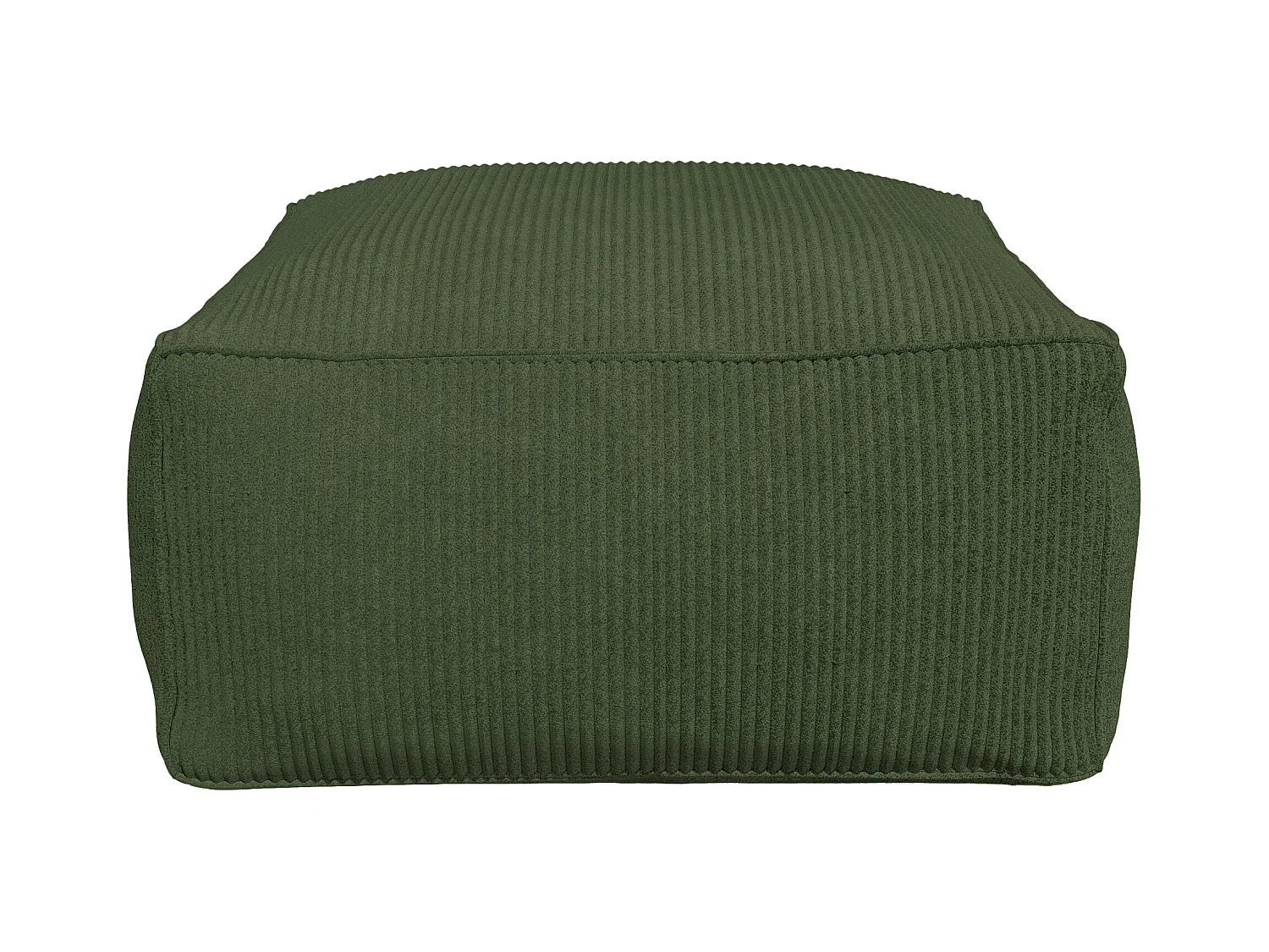 Pouf en velours côtelé vert NOUMARA