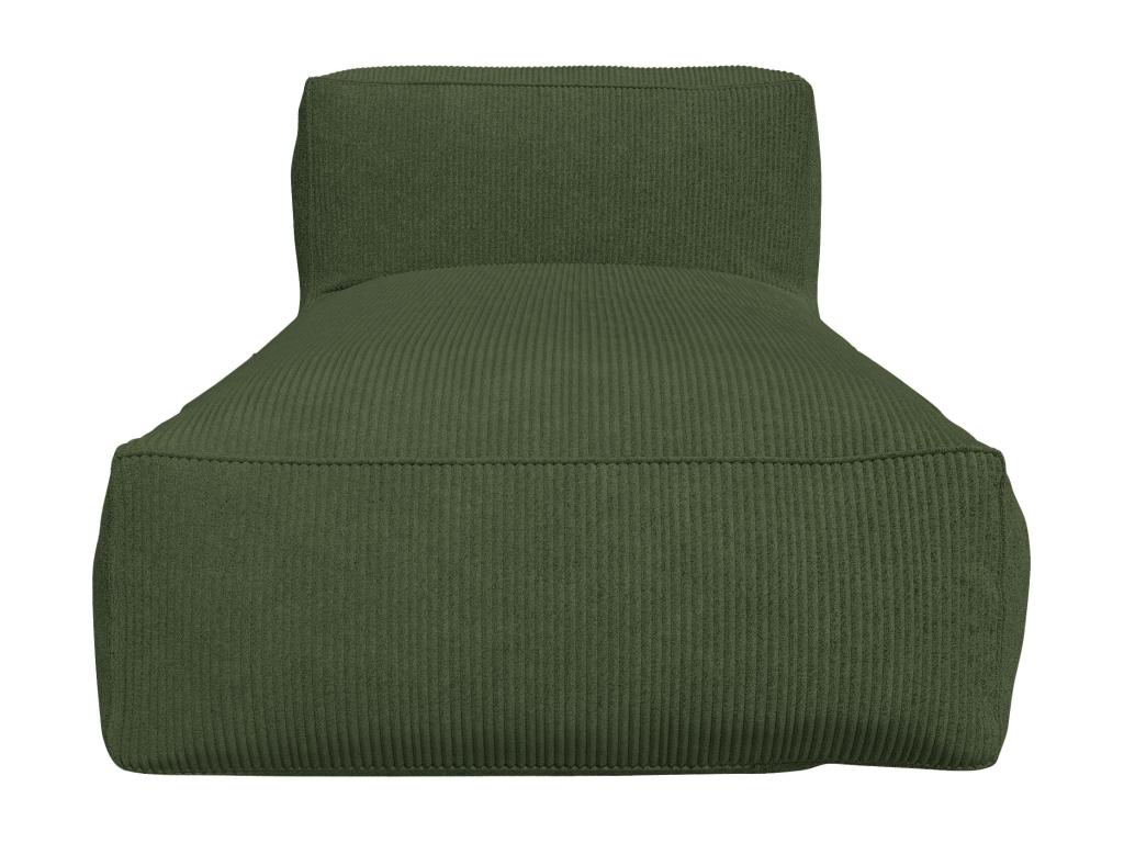 Méridienne en velours côtelé vert NOUMARA