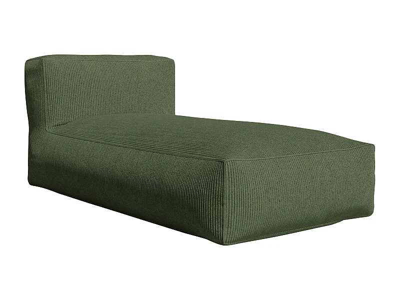Chaise longue van groen ribfluweel NOUMARA