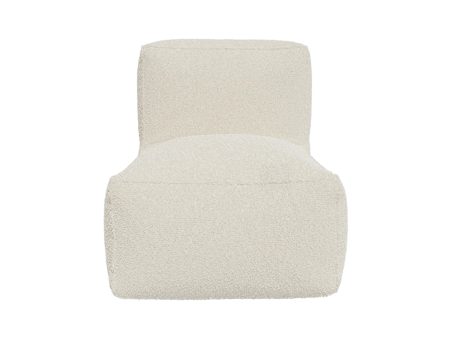 Fauteuil en tissu bouclette blanc cassé NOUMARA