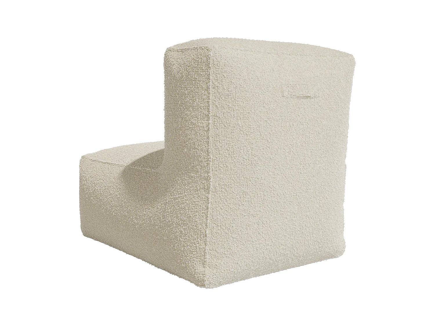 Fauteuil van beige boucléstof NOUMARA