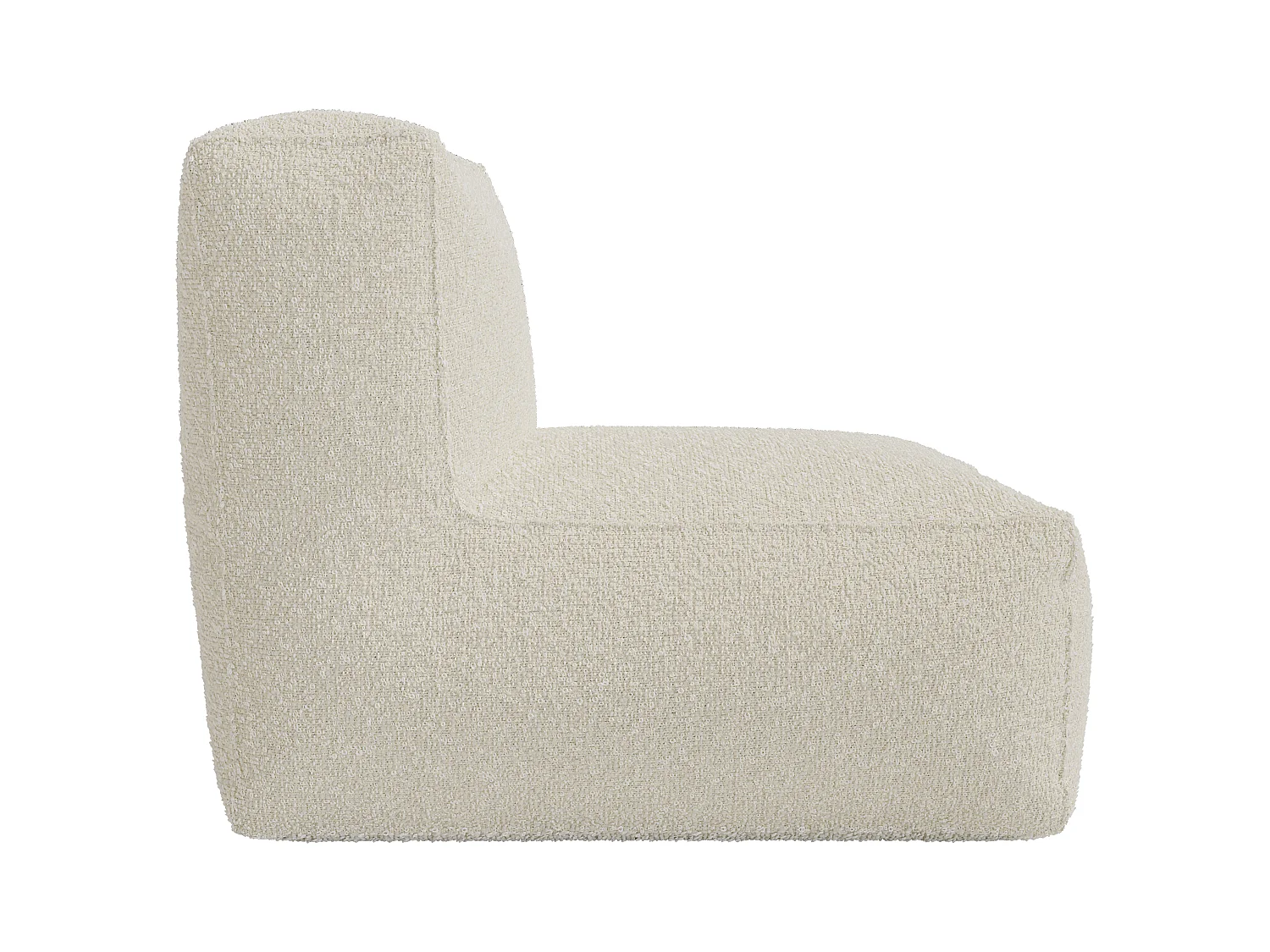 Fauteuil van beige boucléstof NOUMARA