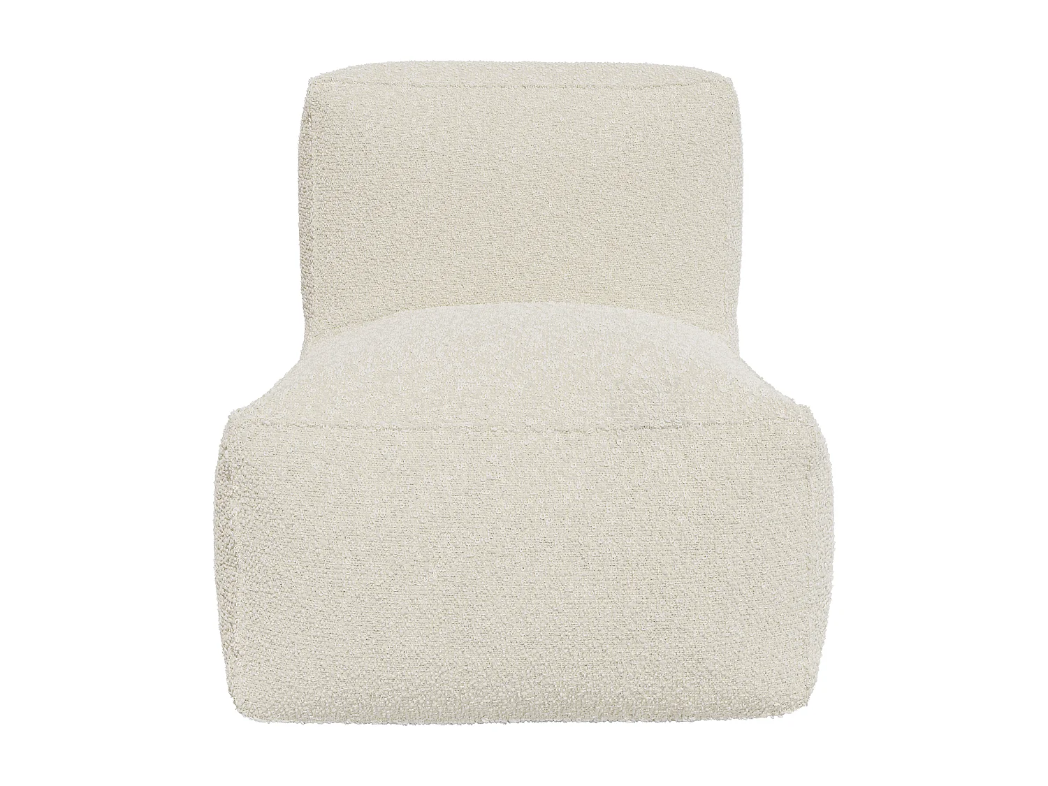 Sessel - Bouclé-Stoff - Cremeweiß - NOUMARA