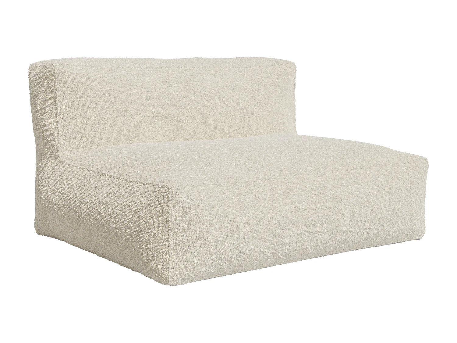Sofa 2-Sitzer - Bouclé-Stoff - Cremeweiß - NOUMARA