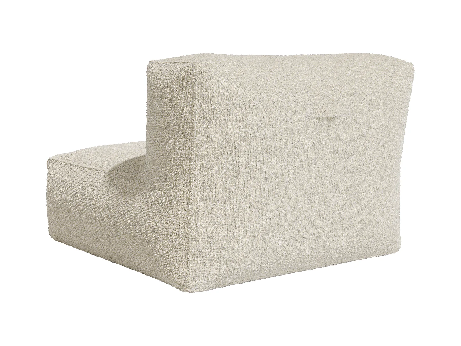 Sofá rinconera de tela rizada beige NOUMARA