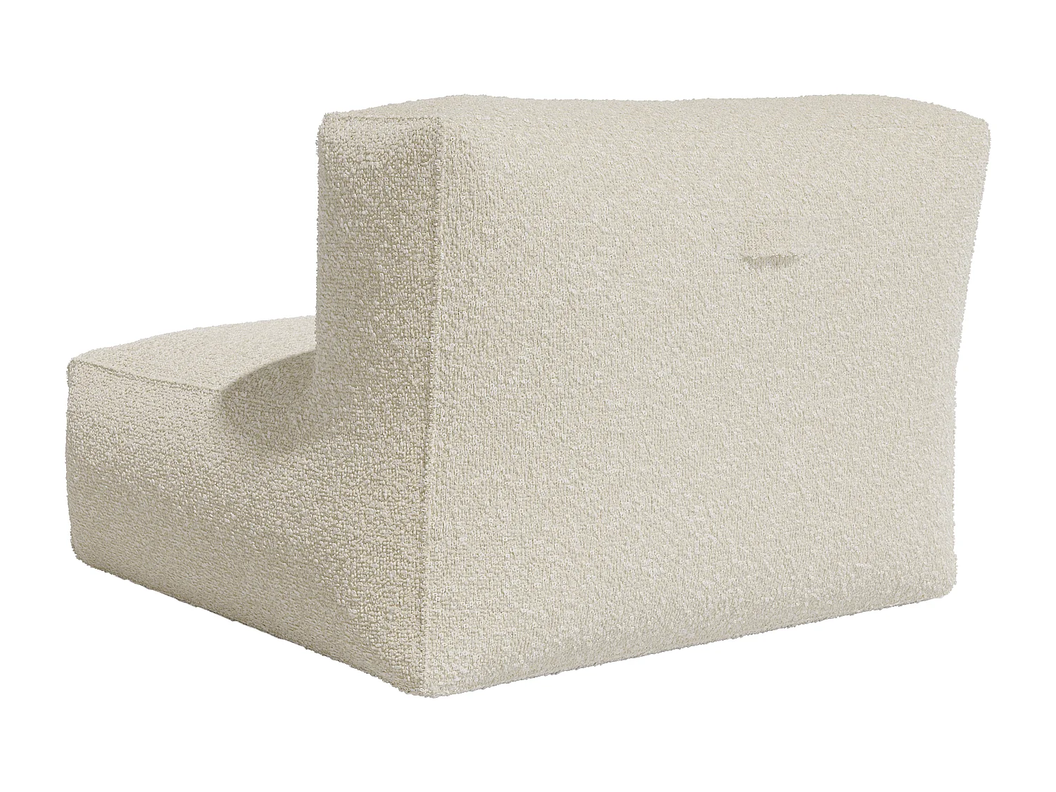 Fauteuil d'angle en tissu bouclette blanc cassé NOUMARA