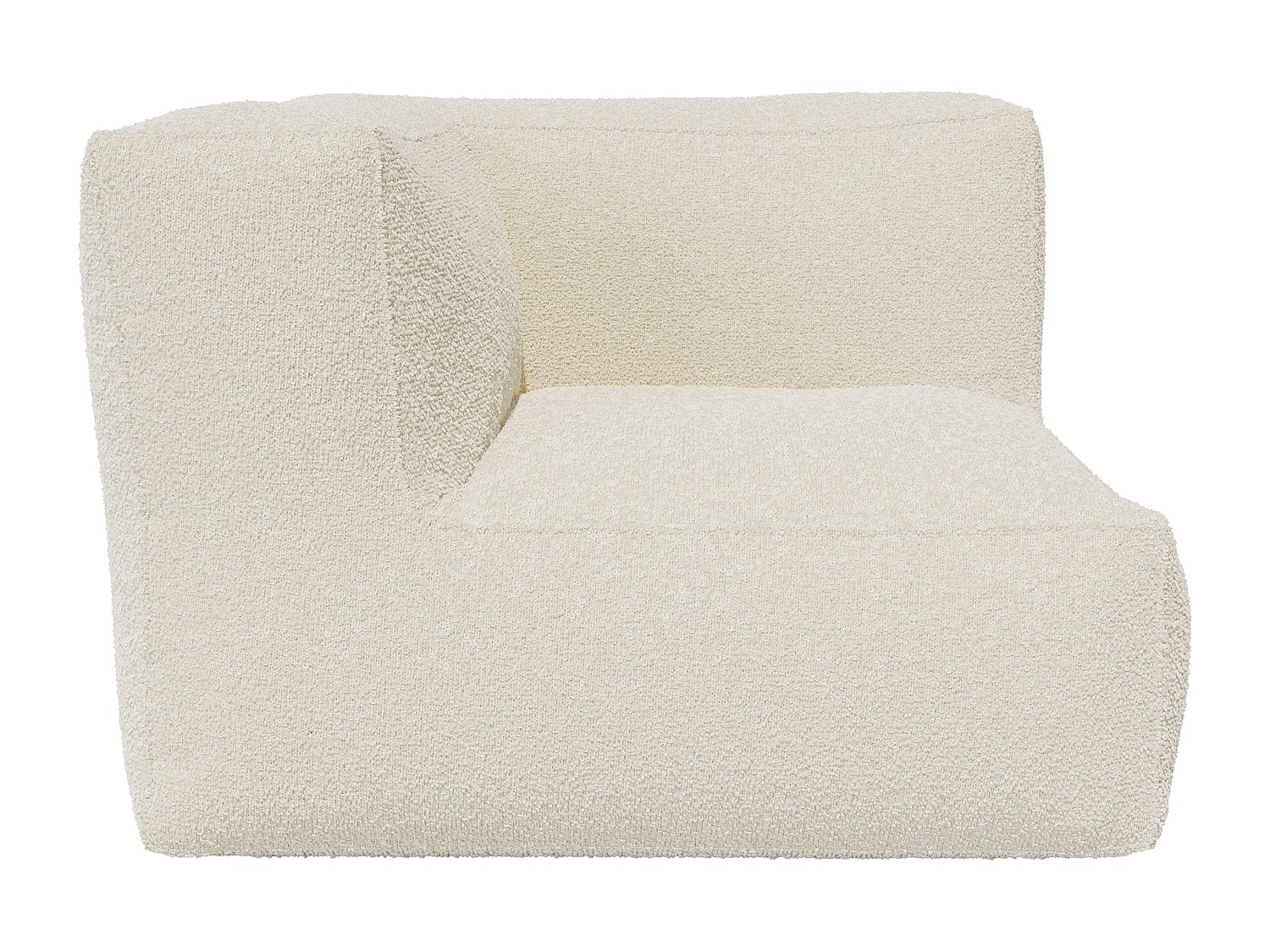 Vente-unique Ecksessel - Bouclé-Stoff - Cremeweiß - Noumara