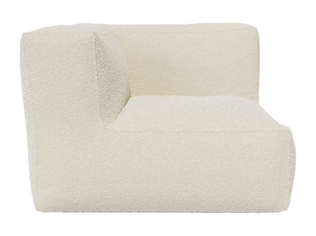 Fauteuil d'angle en tissu bouclette beige NOUMARA