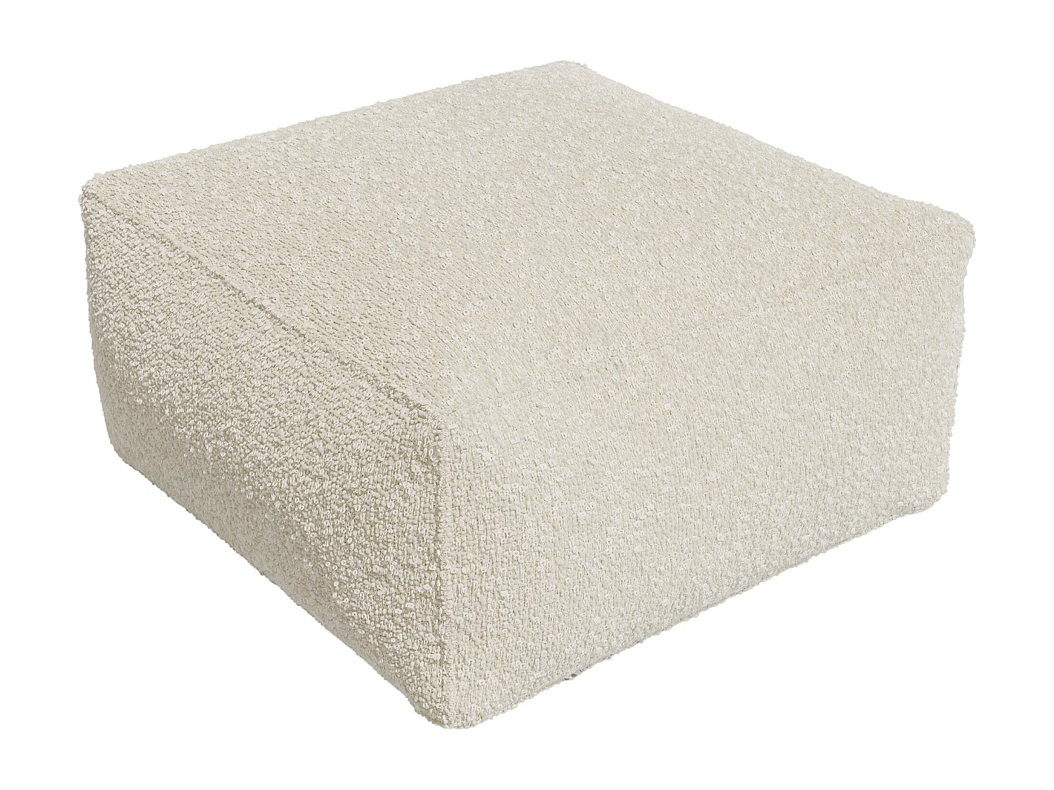 Poef van beige boucléstof NOUMARA