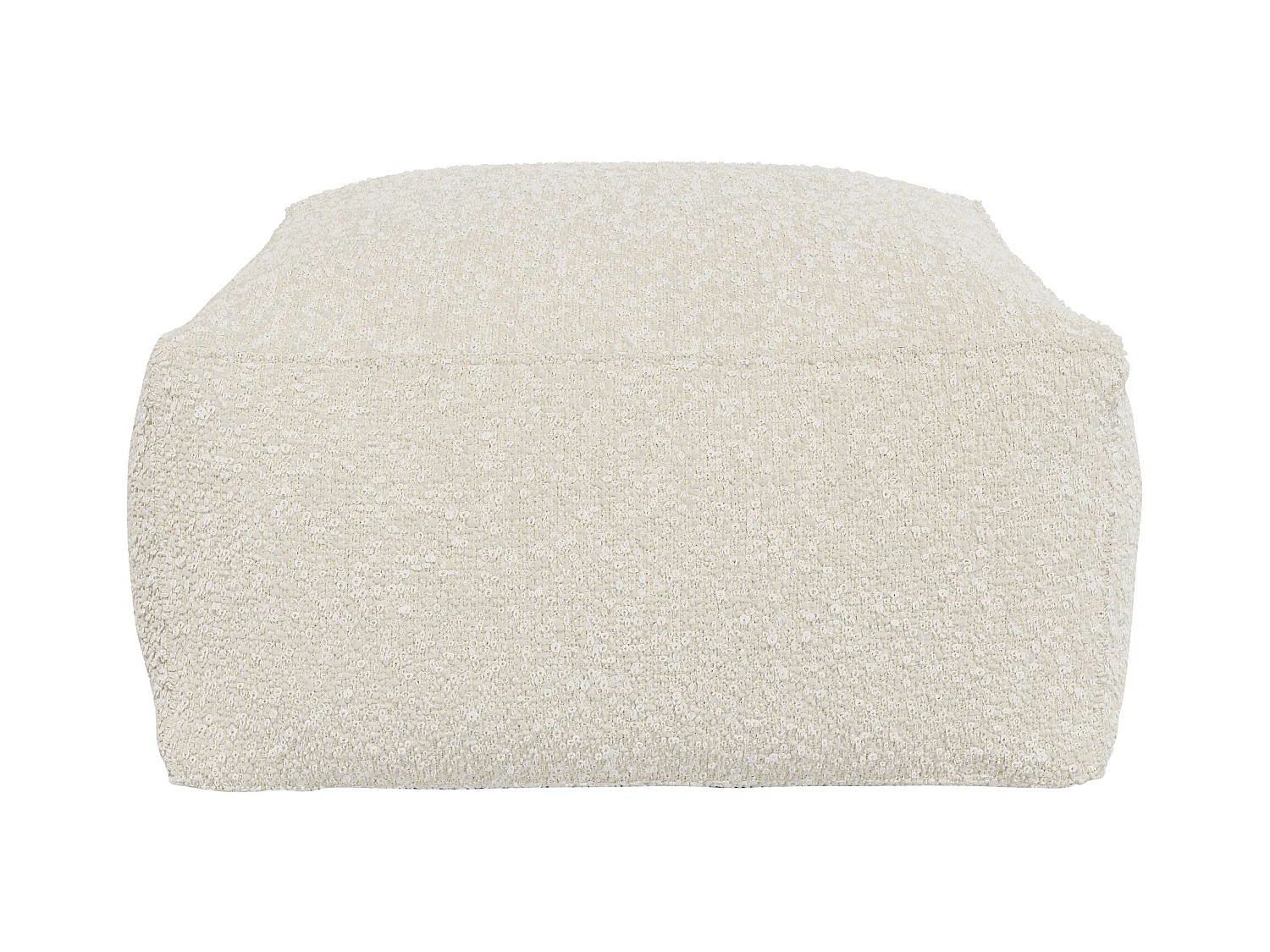 Pouf en tissu bouclette blanc cassé NOUMARA