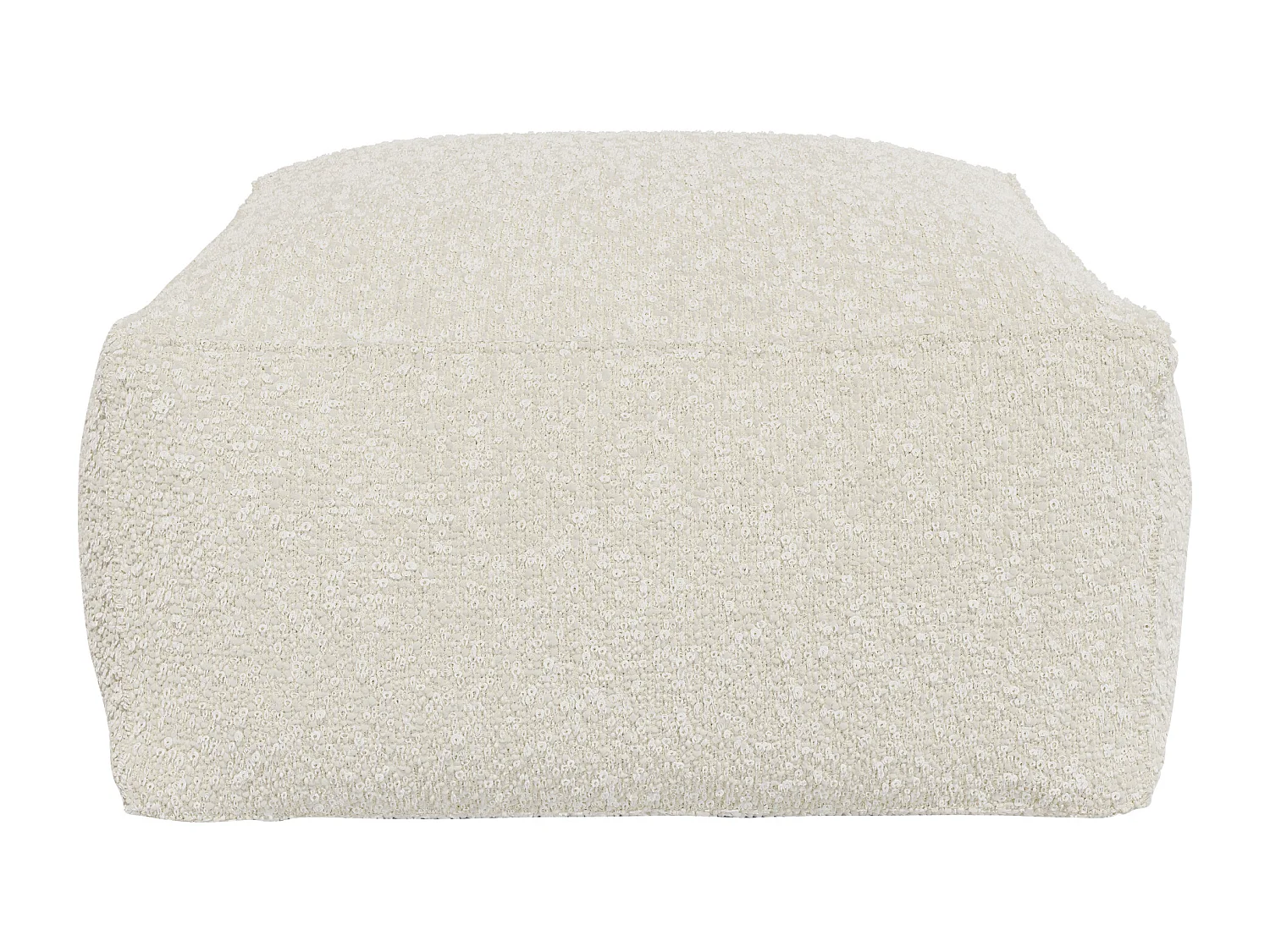 Hocker - Bouclé-Stoff - Cremeweiß - NOUMARA