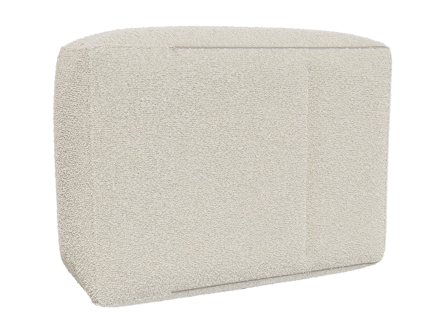 Hocker - Bouclé-Stoff - Cremeweiß - NOUMARA