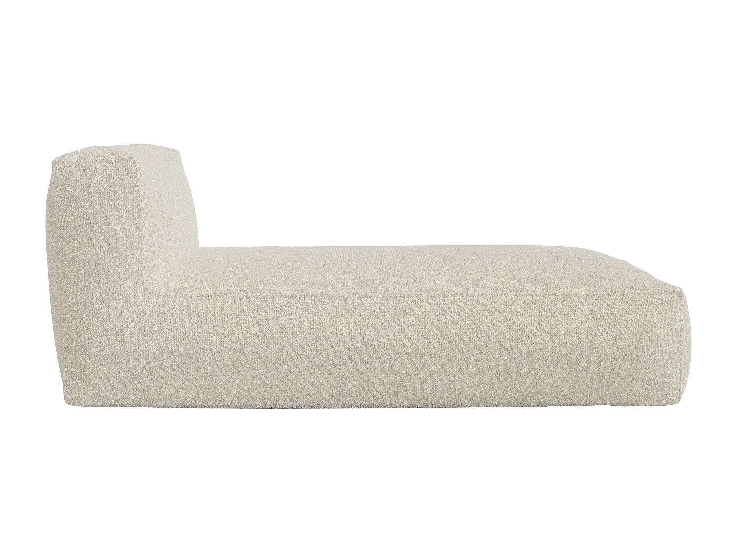 Méridienne en tissu bouclette blanc cassé NOUMARA