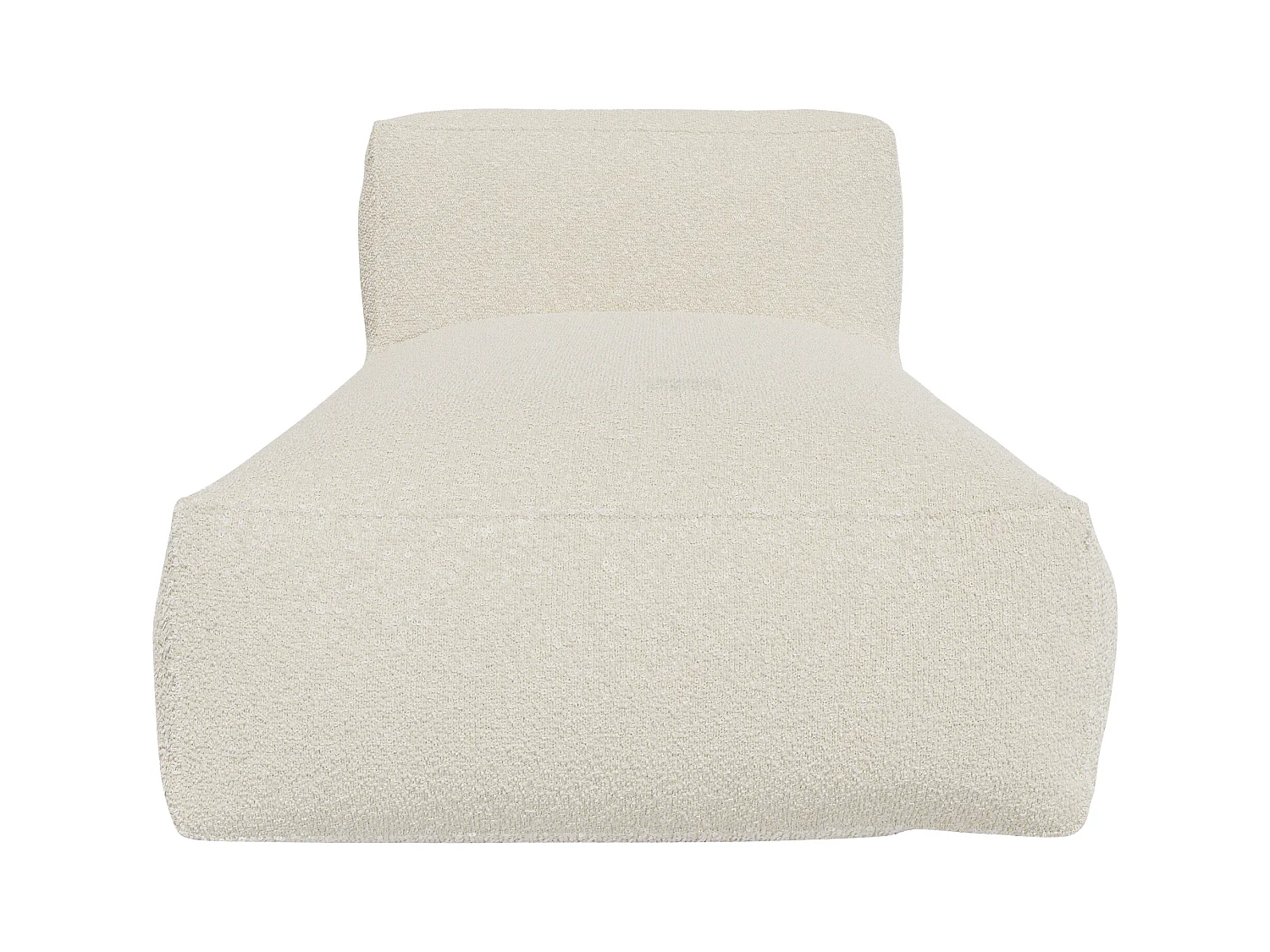 Méridienne en tissu bouclette blanc cassé NOUMARA
