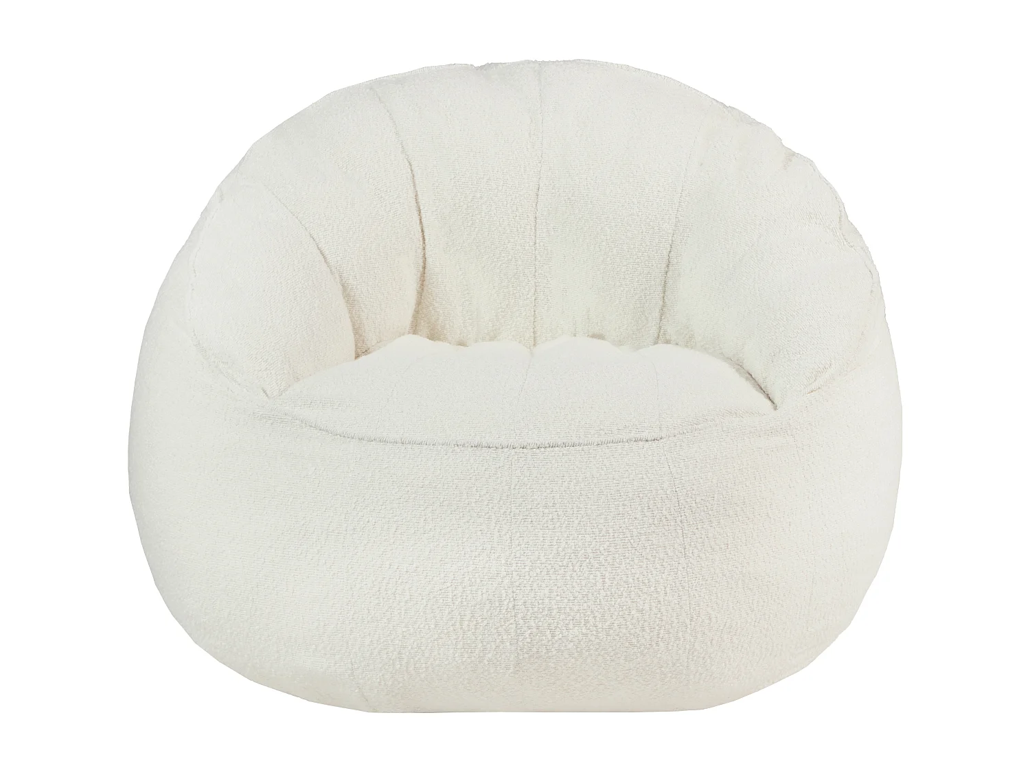 Muschelsessel - Bouclé-Stoff - Weiß - FONADO