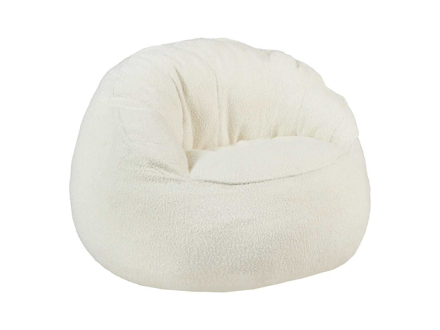 Muschelsessel - Bouclé-Stoff - Weiß - FONADO