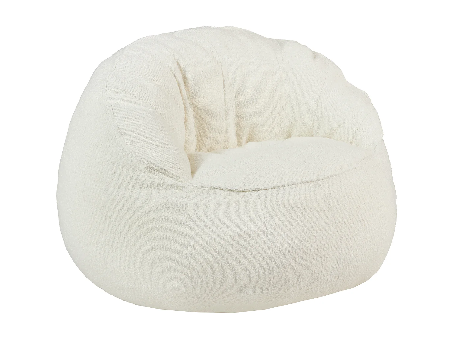 Muschelsessel - Bouclé-Stoff - Weiß - FONADO