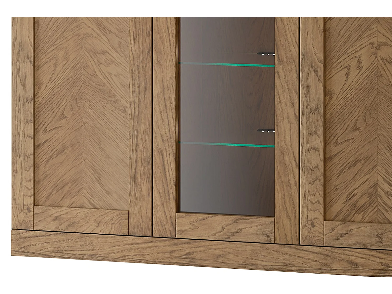 STANDVITRINE Cozy Eiche Rustikal 140 / 42 / 90cm