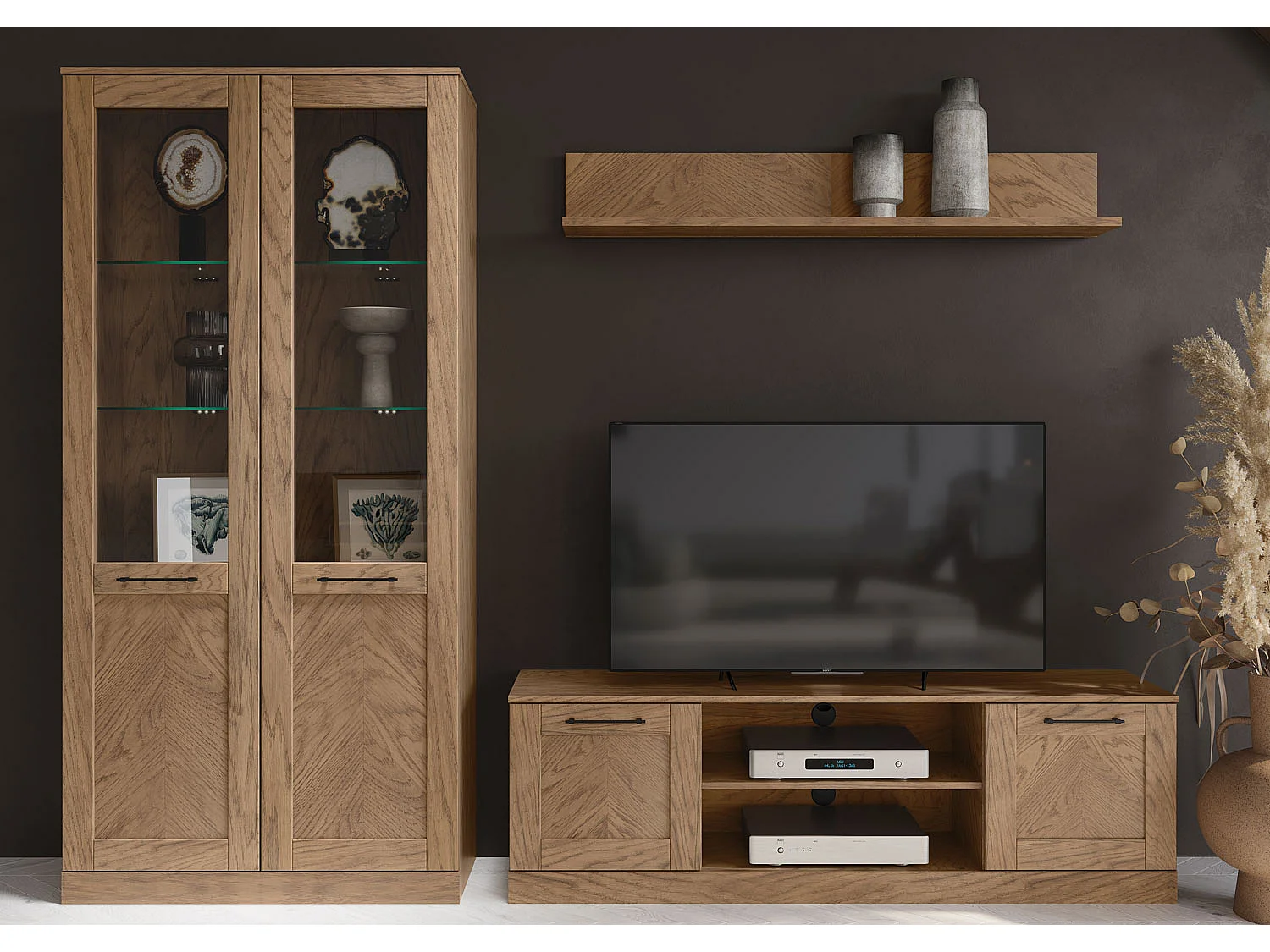 WOHNZIMMER-SET Cozy Eiche Rustikal 5-teilig