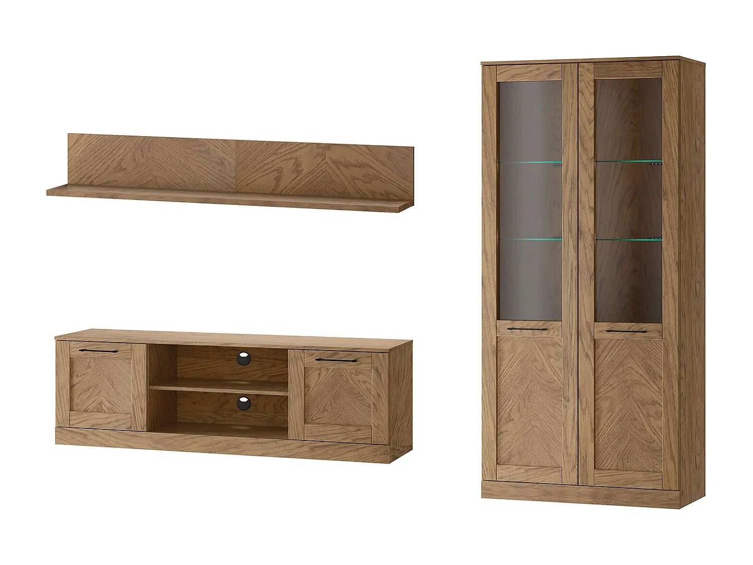 WOHNWAND Cozy 6 Eiche Rustikal 3-teilig