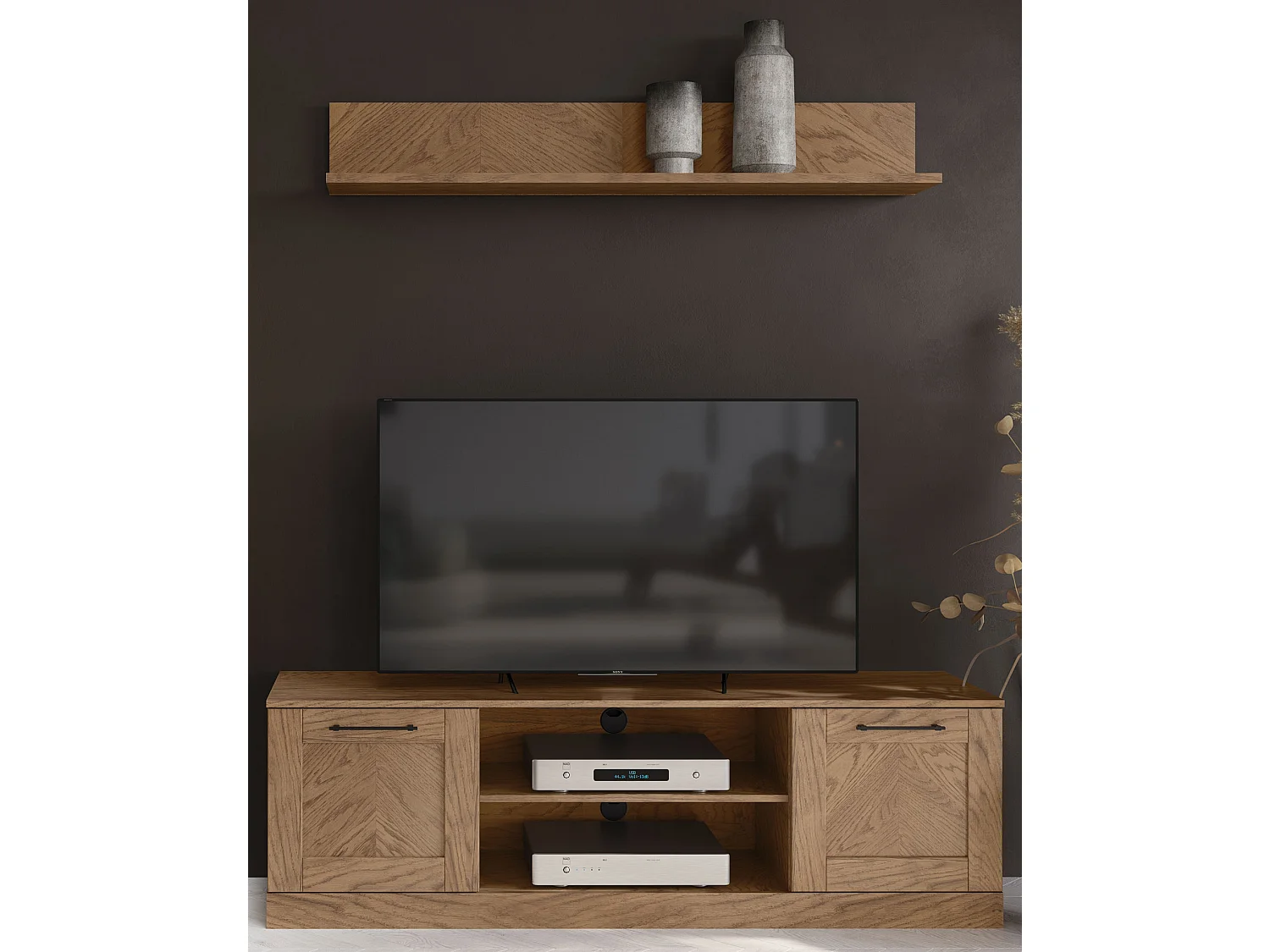 WOHNWAND Cozy Eiche Rustikal 2-teilig