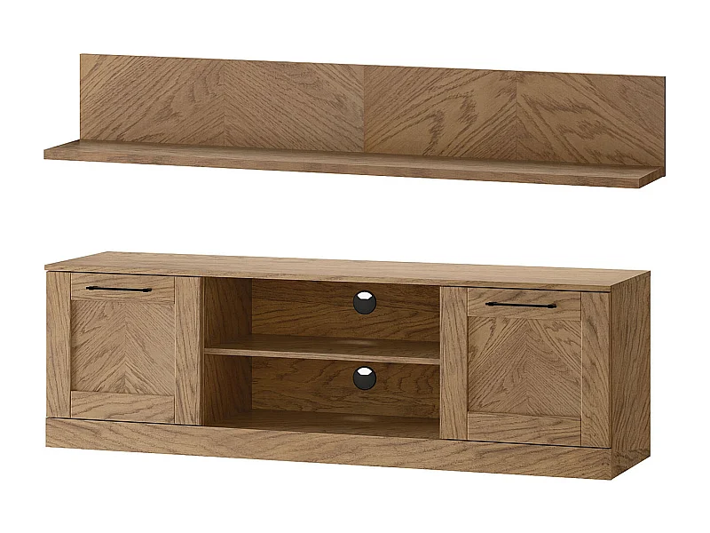 WOHNWAND Cozy Eiche Rustikal 2-teilig