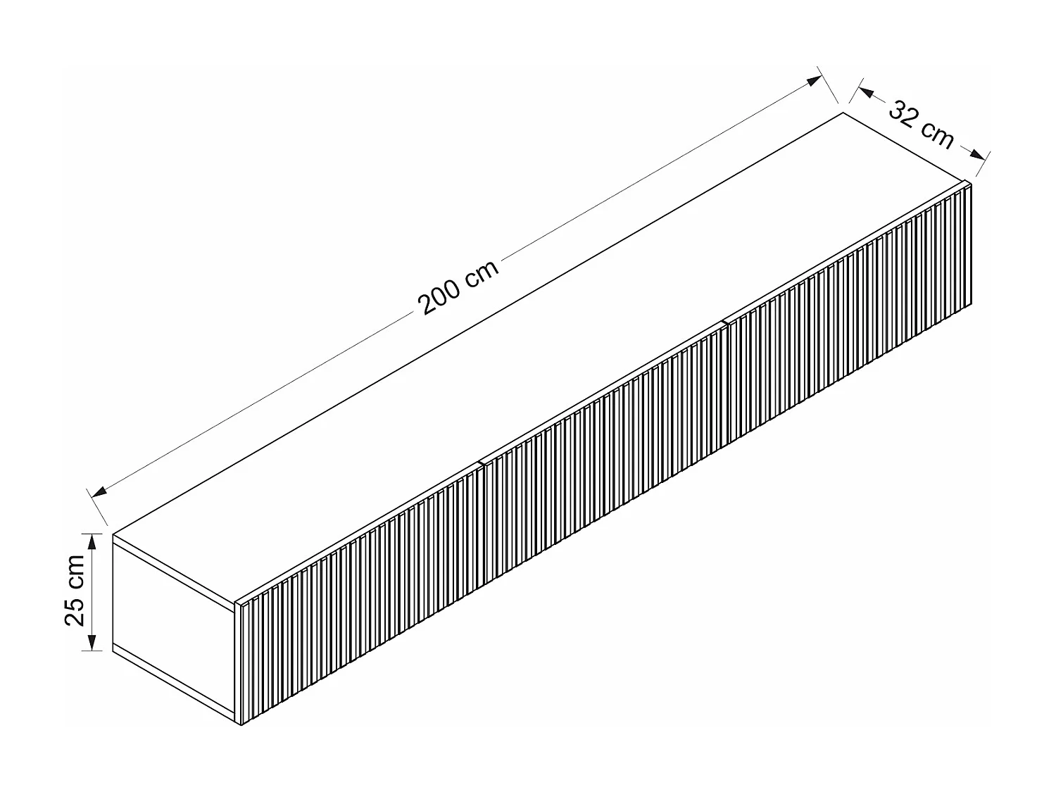 Móvel de TV suspenso com 3 portas, branco - DANTAY de Pascal Morabito