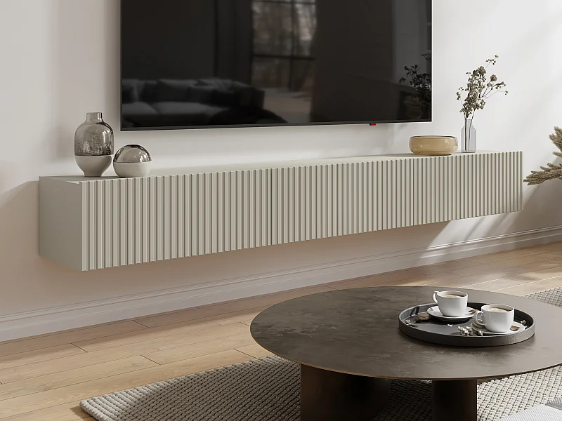 TV-Hängemöbel mit 3 Türen - Beige - DANTAY von Pascal Morabito