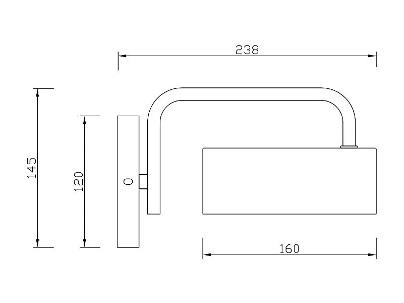 Applique murale style vintage en métal -  L. 24 x H. 14.5 cm - Doré - OTILIE