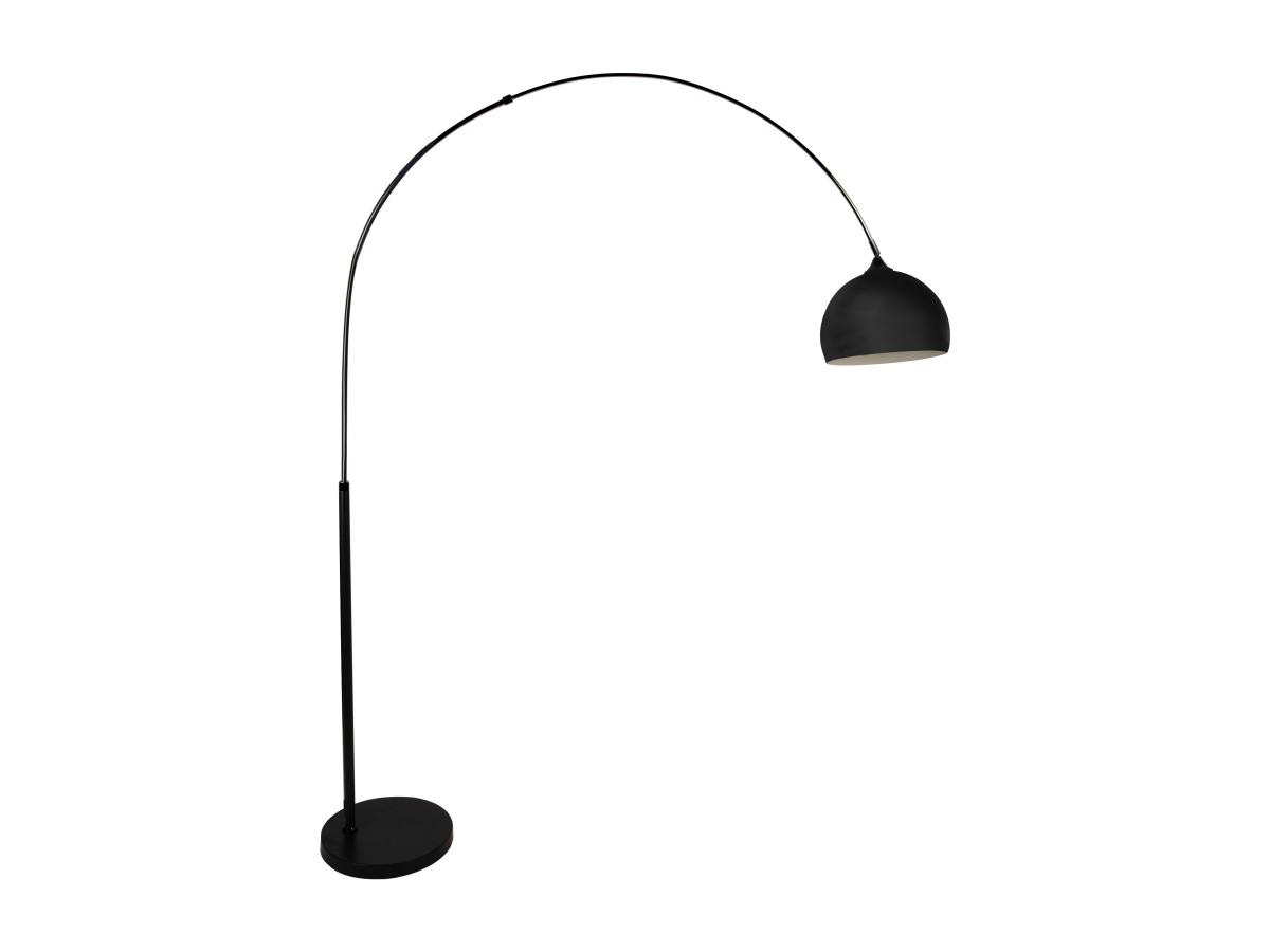 Große Bogen-Stehleuchte - Metall & Marmor - 180 cm - Schwarz matt - OMBRAGE günstig online kaufen